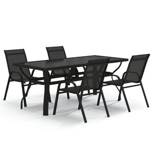 vidaXL Juego de comedor para jard&iacute;n 5 piezas negro