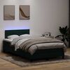 vidaXL Cama box spring con colch&oacute;n y LED terciopelo verde oscuro 120x220 cm
