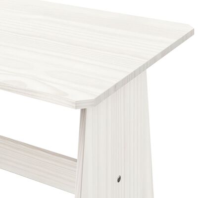 vidaXL Mesa de comedor con banco de madera maciza de pino blanco