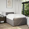 vidaXL Cama box spring con colch&oacute;n tela gris taupe 120x190 cm