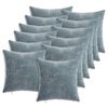 vidaXL Coj&iacute;n 12 uds. HEERLEN Azul Claro 40 x 40 cm Tela Chenille