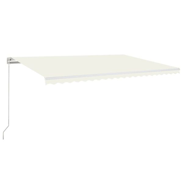 vidaXL Toldo retr&aacute;ctil manual con luz LED crema 500x300 cm