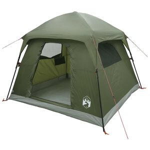 vidaXL Tienda Caba&ntilde;a 4 persona Verde oliva Poli&eacute;ster y Acero