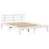 vidaXL Estructura de cama con cabecero madera pino blanco 120x190 cm