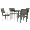 vidaXL Juego de comedor para jard&iacute;n 5 piezas acero y textilene negro