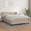 vidaXL Cama box spring con colch&oacute;n cuero sint&eacute;tico capuchino 140x190cm