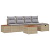 vidaXL Conjunto de sof&aacute; de jard&iacute;n 6 uds. Beige rat&aacute;n sint&eacute;tico