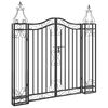 vidaXL Puerta de jard&iacute;n de hierro forjado negro 121x8x120 cm