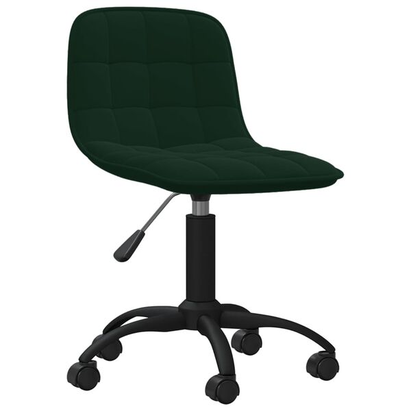 vidaXL Silla de comedor giratoria de terciopelo verde oscuro