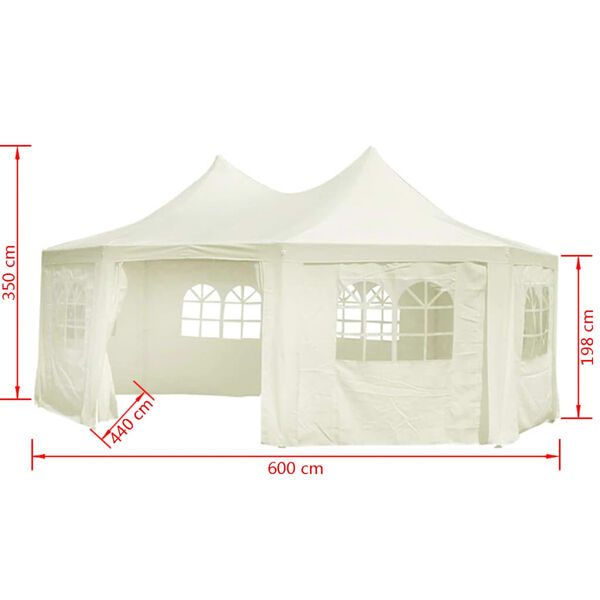 vidaXL Carpa de fiesta octogonal crema 6x4,4x3,5 m