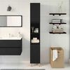 vidaXL Gabinete de Ba&ntilde;o con estante Roble Negro 30 x 30 x 190 cm
