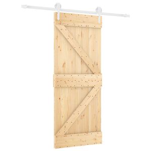 vidaXL Puerta Corredera Natural y Blanco 85 x 210 cm