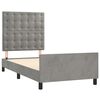 vidaXL Estructura de cama sin colch&oacute;n terciopelo gris claro 90x200 cm