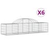 vidaXL Cestas de gaviones 6 uds forma de arco hierro 200x50x40/60 cm