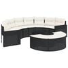 vidaXL Set de sofá de jardín semicircular 3 pzas ratán sintético negro