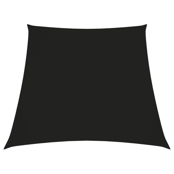 vidaXL Toldo de vela trapezoidal de tela oxford negro 3/5x4 m