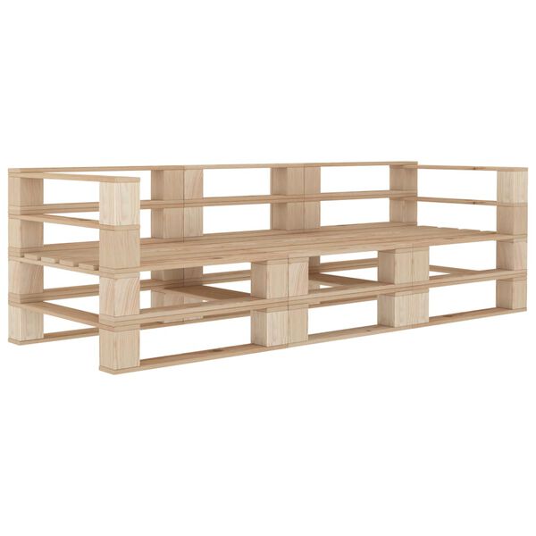 vidaXL Sofá de jardín de palets 3 plazas madera