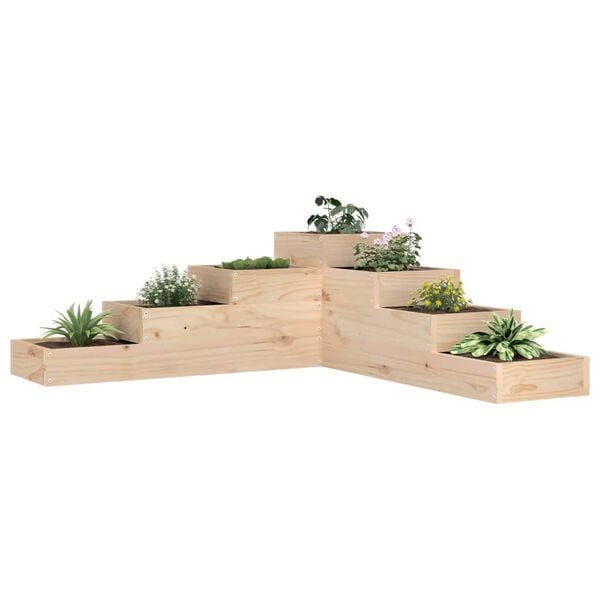 vidaXL Jardinera de jard&iacute;n de 4 niveles, 106 x 104,5 x 36 cm, madera maciza de pino