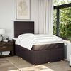 vidaXL Cama box spring con colch&oacute;n tela marr&oacute;n oscuro 120x190 cm