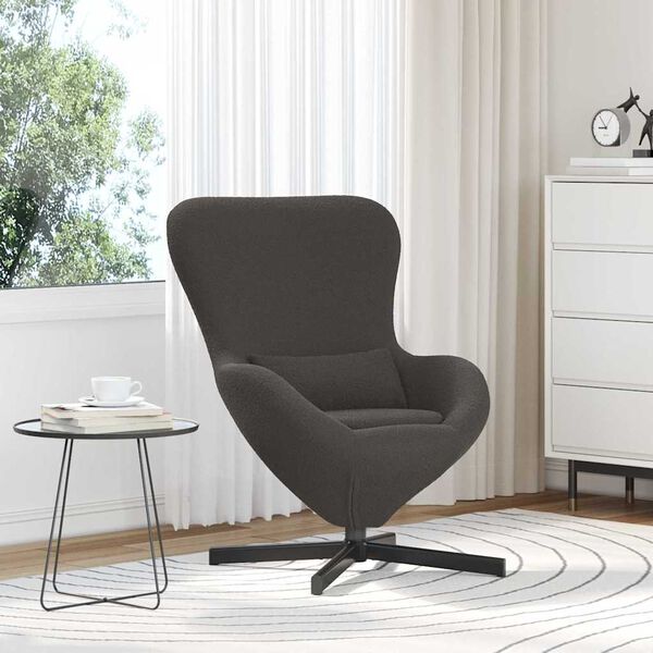vidaXL Sill&oacute;n huevo Gris oscuro 63 x 73 x 90 cm tela