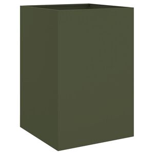 vidaXL Jardinera acero verde oliva 52x48x75 cm