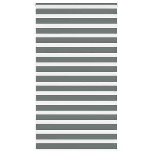 vidaXL Estor cebra gris oscuro tejido ancho 120,9 cm poli&eacute;ster