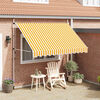 vidaXL Toldo manual retr&aacute;ctil 300 cm naranja y blanco a rayas