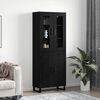 vidaXL Aparador alto 2 pcs Roble negro Madera de ingenier&iacute;a