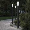 vidaXL Balizas de luz, 3 unidades, 110 cm, color negro, IP44