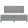 vidaXL Cama Box Spring LED con colch&oacute;n Gris Claro 200 x 200 cm tela