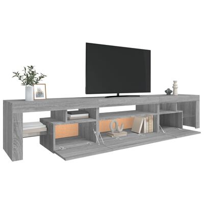 vidaXL Mueble de TV con luces LED gris Sonoma 215x36,5x40 cm