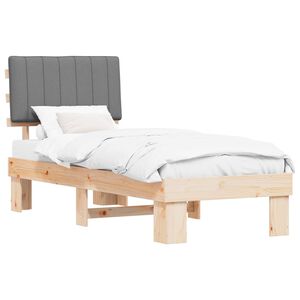 vidaXL Estructura de Cama con Cabecera Tapizada Gris Claro 80 x 200 cm