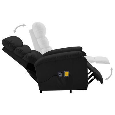 vidaXL Sillón de masaje reclinable de cuero sintético negro
