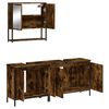 vidaXL Set de muebles baño 3 pzas madera contrachapada roble ahumado