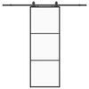 vidaXL Puerta corredera con juego herrajes negro 76x205 cm ESG vidrio