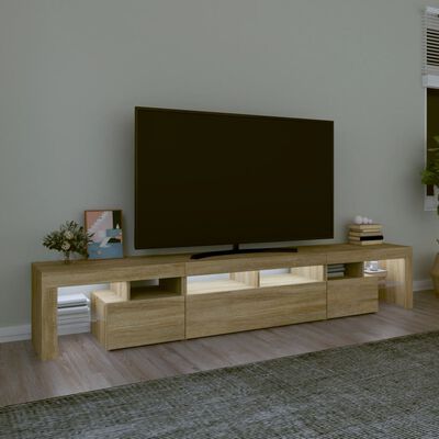vidaXL Mueble de TV con luces LED roble Sonoma 230x36,5x40 cm