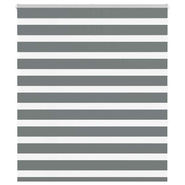 vidaXL Estor cebra gris oscuro tejido ancho 120,9 cm poli&eacute;ster