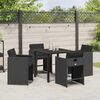 vidaXL Conjunto de Comedor de Jard&iacute;n 5 pcs Negro rat&aacute;n sint&eacute;tico