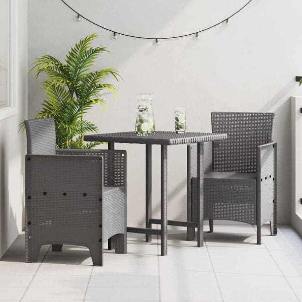 vidaXL Silla de Jardín 2 pcs Gris claro 53 x 49 x 85 cm PP