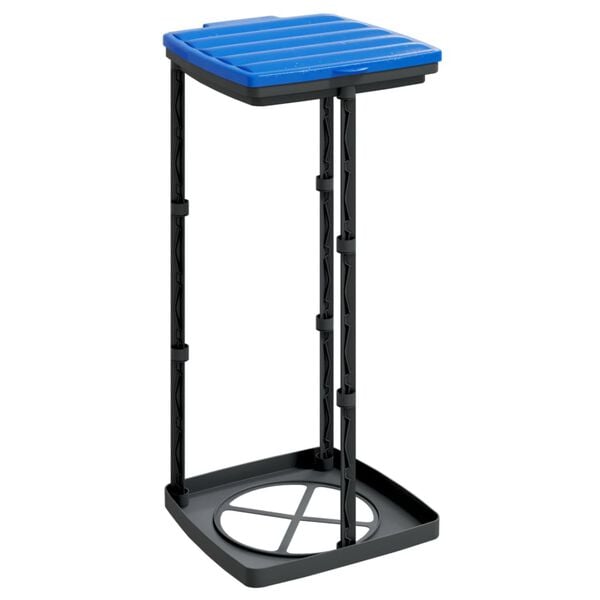 vidaXL Soportes para bolsas de basura 2 uds PP negro y azul 60 L