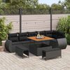vidaXL Conjunto de sof&aacute;s de jard&iacute;n 9 pcs Negro rat&aacute;n sint&eacute;tico
