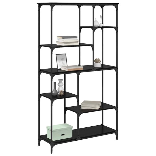 vidaXL Estante de libros Roble Negro 99 x 35,5 x 176 cm