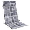 vidaXL Cojines de silla respaldo alto 4 uds tela Oxford a cuadros gris