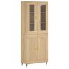 vidaXL Aparador alto madera contrachapada color roble 69,5x34x180 cm