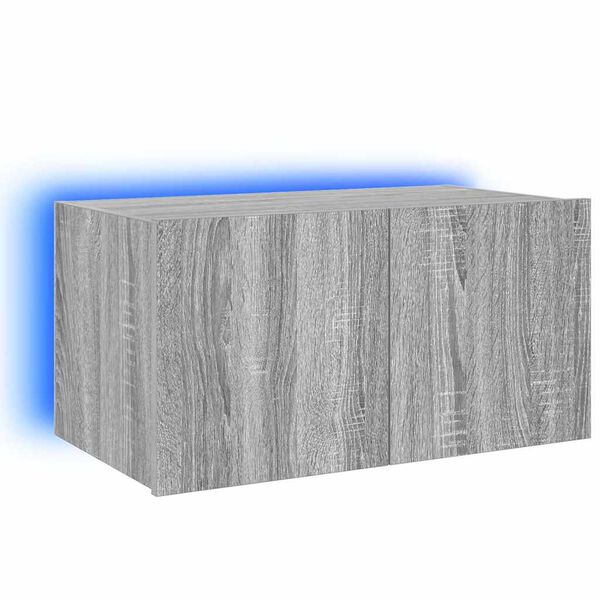 vidaXL Mueble de TV de pared con luces LED gris Sonoma 60x35x31 cm