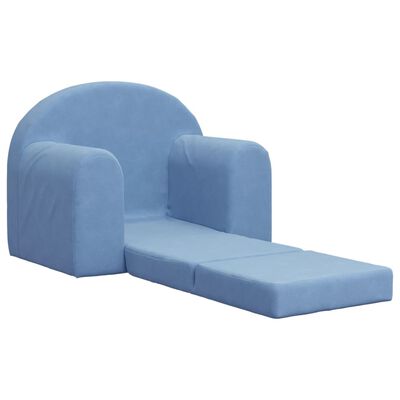 vidaXL Sofá cama infantil felpa suave azul