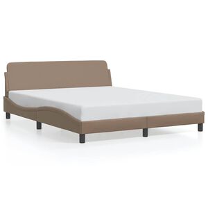 vidaXL Estructura de cama Dover cuero sint&eacute;tico capuchino 160x200cm