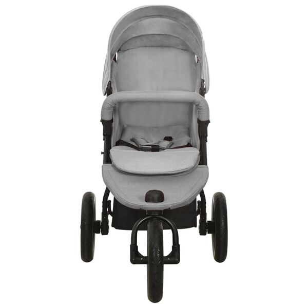 vidaXL Carrito de beb&eacute;s de acero gris claro