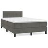 vidaXL Cama box spring con colch&oacute;n terciopelo gris oscuro 120x190 cm