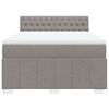 vidaXL Cama box spring con colch&oacute;n tela gris taupe 160x200 cm